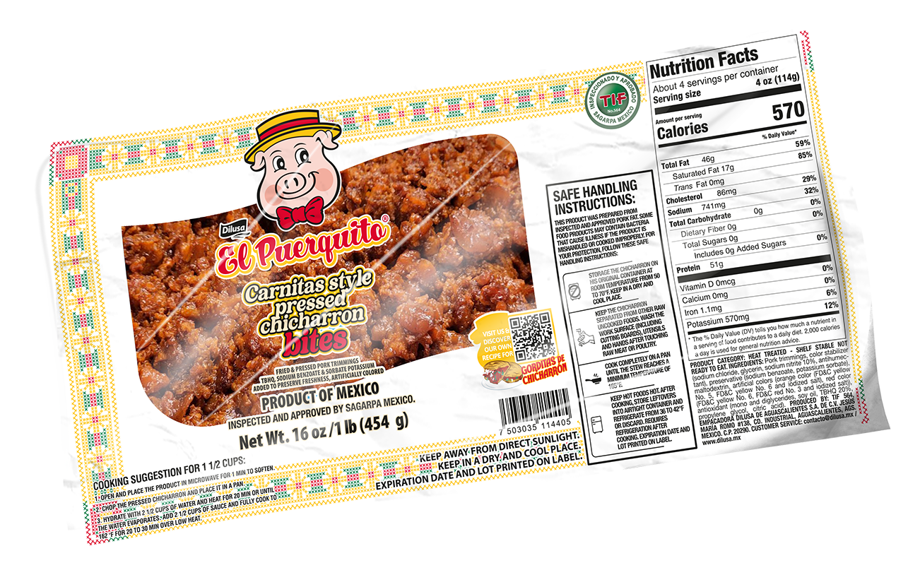 PRESSED CH BITES 1 LB Pork Lard 1LB